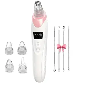Multifunctional Pore Cleanser + Acne Needle Facial Cleaning Set, Deep Clean, USB Charging, Portable Home Beauty Device, 3 Suction Levels, 5 Replacement Heads