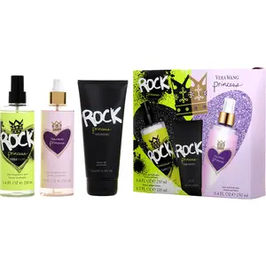 Vera Wang Variety Set- Rock Princess Fragrance Mist 8.4 Oz & Shower Gel 6.7 Oz & Princess Fragrance Mist 8.4 Oz For Women