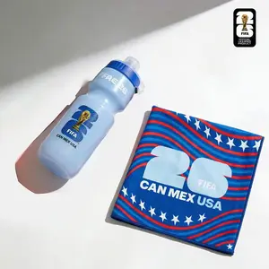 The Official FIFA World Cup 202624oz Squeeze Bottle and Sports Towel Sportshaker SummerWins summerwins