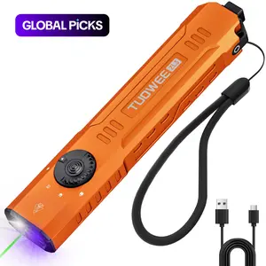 1500 Lumens Rechargeable EDC Flat Panel with Green Laser, UV and LED Combo, Magnet LED Flashlight, Bright Flashlight, Portable Pocket Light, Outdoor Emergency Torch #GLOBAL PICKS