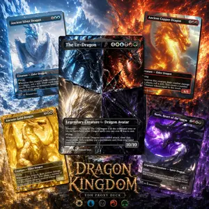 Dragon Kingdom MTG Commander Deck | 100 Card EDH Proxy Set + Tokens | Custom Fantasy Art