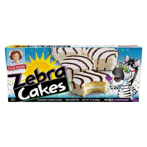 Little Debbie Zebra Cakes, 10 Twin-Wrapped Cakes, 13.0 OZ Box Snack Soft Flavor Chewy
