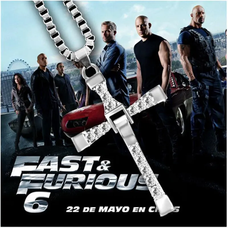 Fast and Furious Movie Dominic Toretto's Cross CZ Necklace (Pendant + Chain)