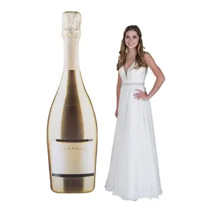 6 Ft. Giant Champagne Bottle Cardboard Cutout Stand-Up