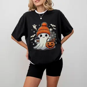 Halloween Ghost Sweatshirt, Cute Ghost Sweatshrit, Halloween T-shirt, Womens Halloween Shirt, Cute Fall Shirt, Spooky Season Sweatshirt, Shirt For Women, Trendy Ghost Halloween T-shirt, Funny Ghost T-shirt, Women's Tops