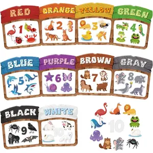 10Pcs Magnetic Color Sorting Set 60 Fridge Magnets  Kids, Cute Animal Refrigerator Magnets  Kids Early Education Color Sorting Shape Matching