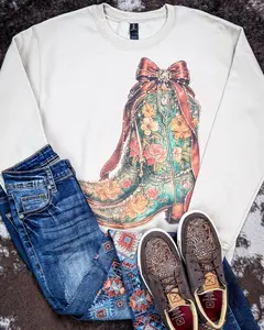 Women's Heirloom Bloom Rhinestone Hoodie - Tan, Satin Cowboy Cowgirl Shimmer Sweatshirt