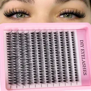 640pcs eyelash book D curl beginner mixed style eyelash extension kit, eyelash clusters, DIY Cluster Lash, Diy false eyelashes, glue, tweezers, adhesive remover, 30D+40D+50D, 8-16mm natural and soft, perfect for party gifts