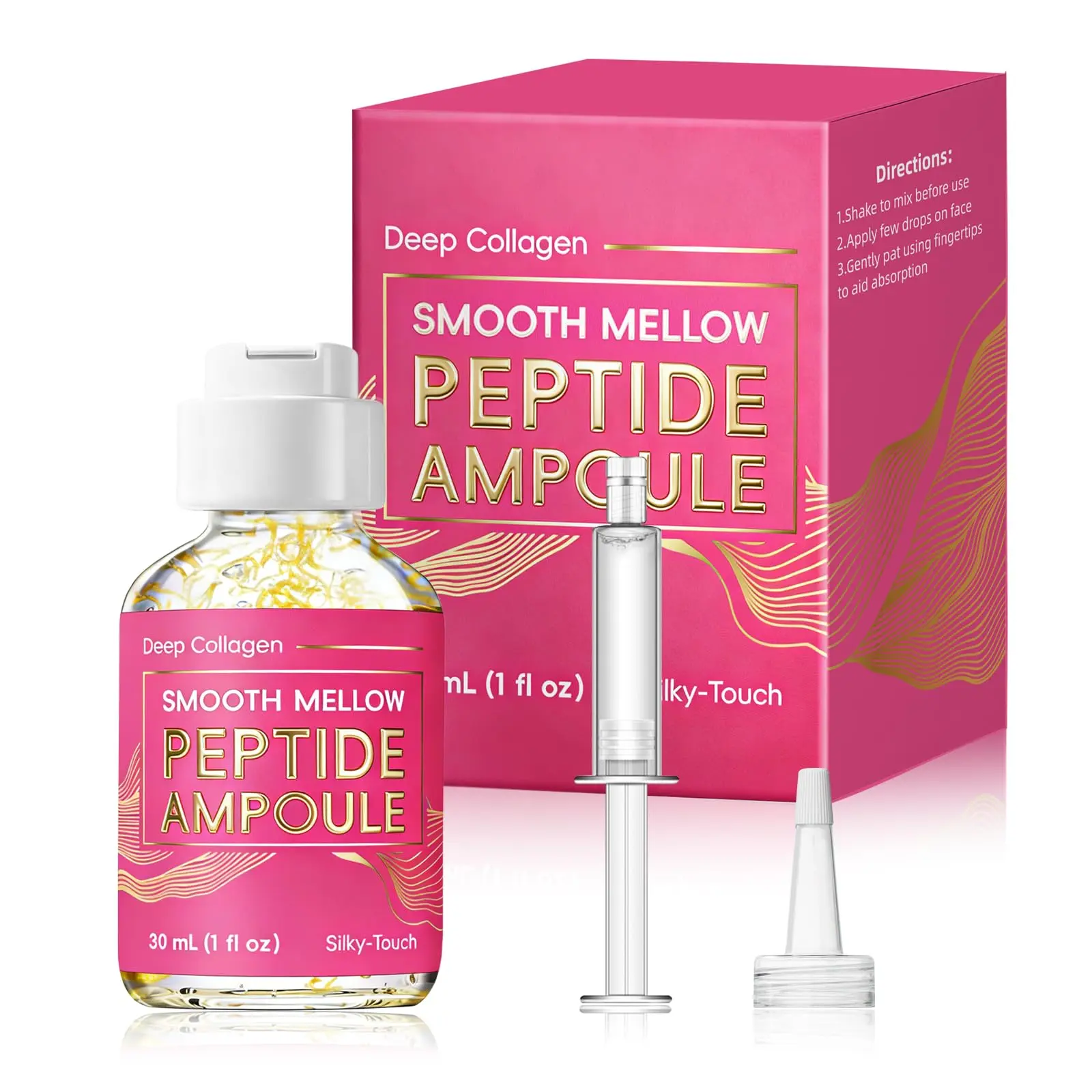 Deep Collagen Peptide Liquid Serum | Anti Wrinkle Fine Lines | Lifting Peptide Ampoule with Hyaluronic Acid, Glycerin & Squalane | Firming, Moisturizing, Collagen Booster Facial Serum, Plumping, Smooth, Anti-aging, Korean Skincare Moisturizing & Soothing