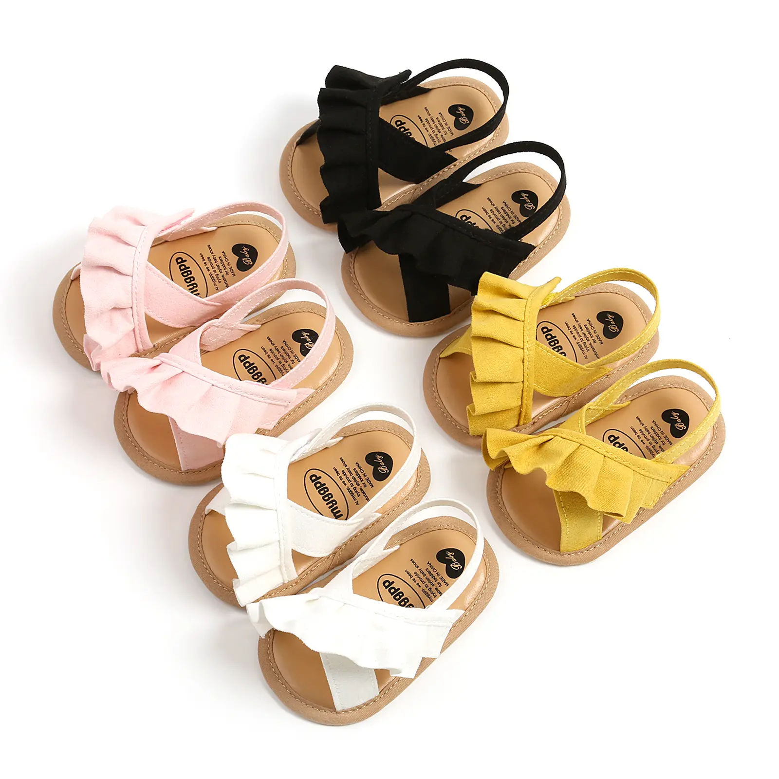 Baby girl pleated cute sandals, comfortable soft sole non slip walking shoes, baby summer cute bow shoes (0-12M)