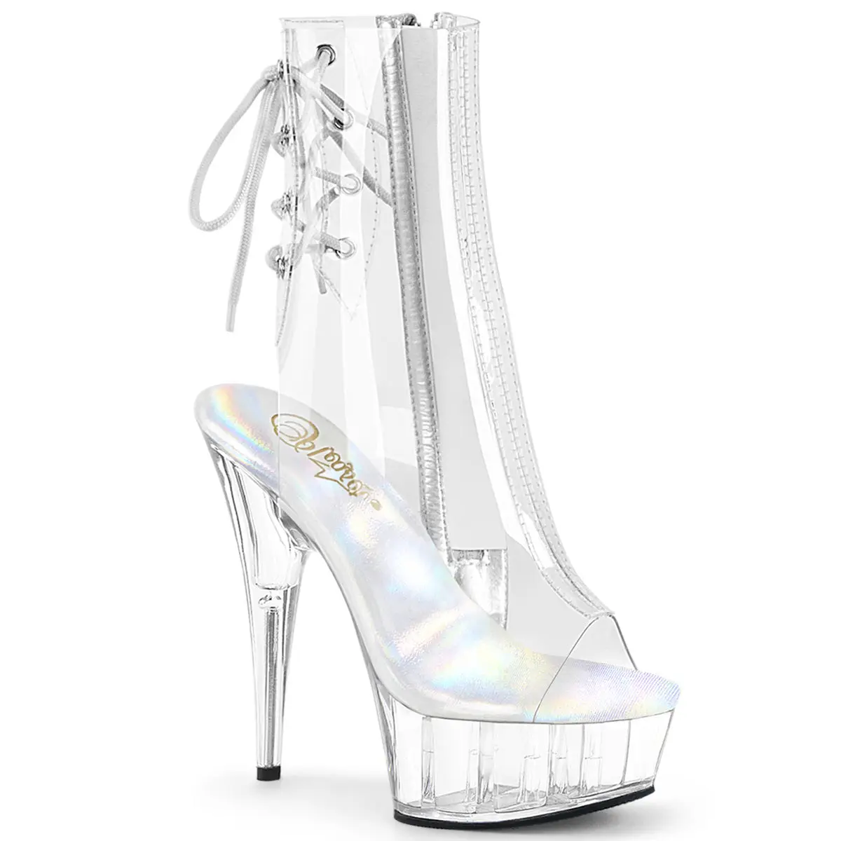 6 Inch Heel DELIGHT-1018C Clear High Heels Shoe 6 Inch Heel DELIGHT-1018C Clear High Heels Shoe