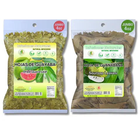 VIRAL Combo – Guava Leaf Tea + Guanábana (Soursop) Herbal Tea – 4 oz Each – 100% Natural | Mexican Herbal Tradition | Wildcrafted | Caffeine-Free | Vegan