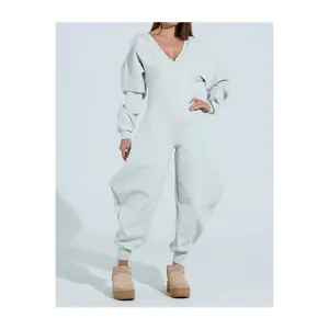 Women’s Comfortable Cozy Cotton Sweatshirt Jumpsuit Overall