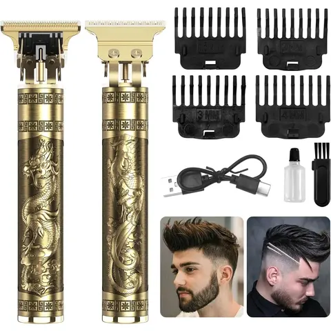 Cordless Rechargeable Beard Trimmer & Hair Clipper Combo for Men - Beard Cutting Kit, Barber Equipment, Men's Adult Accessories, Cool Gifts for Him, Beard Trimmer Combo
