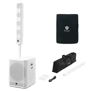 EXOTON S-1503W Portable Line Array Column PA/DJ System with 15" Powered Subwoofer, 2000W Professional and Compact Sound System, BT,DSP, Carry Bag