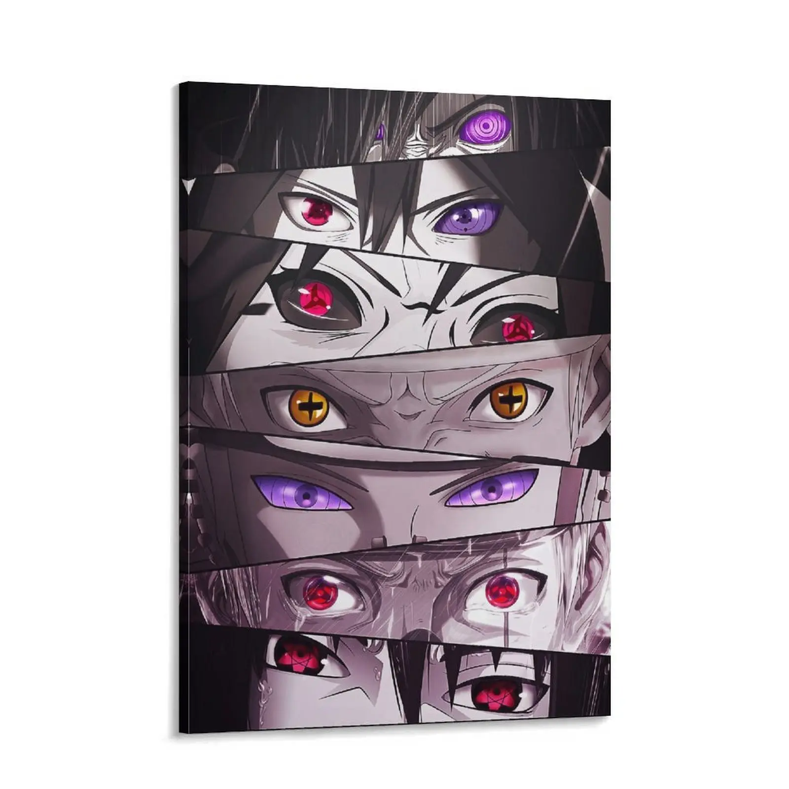 Naruto Legendary Eyes Canvas Poster, Sharingan-Rinnegan Anime Wall Decor, Premium Home Decor Print