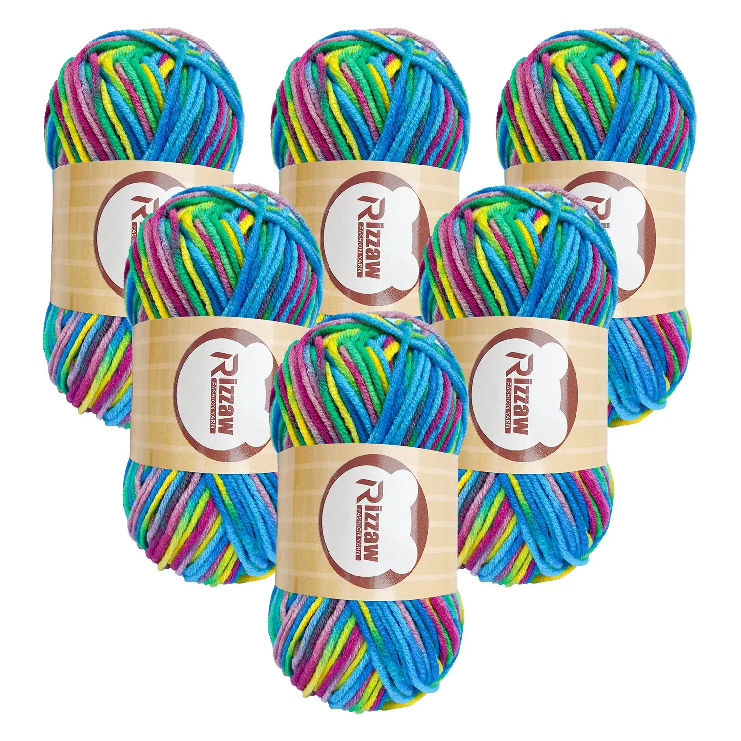 6pcs Gradient Color Assorted Yarn Set, Soft Polyester Thread for Knitting & Crochet Projects, Ideal for Clothing, Slippers, Handbags