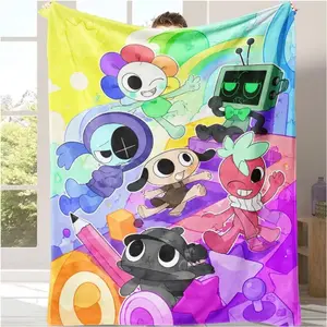 Viral Dandy’s World Flannel Blanket | Cute Toons Group Design, Must-Have Cozy Blanket for Kids & Dandy’s World Gamers, Ideal Birthday/Christmas Gift Ultra Soft Flannel Blanket for Home, Perfect Gift for Dandy’s World Fans, Warm All-Season Blanket