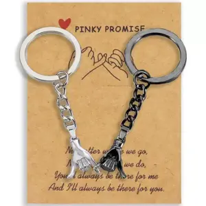 Pinky Promise Matching Keychains – 2PCS Cute Symbolic Couple Gift Set for Couples & Best Friends Trendy Daily Carry Charm Durable Keepsake for Anniversary Friendship Everyday Use