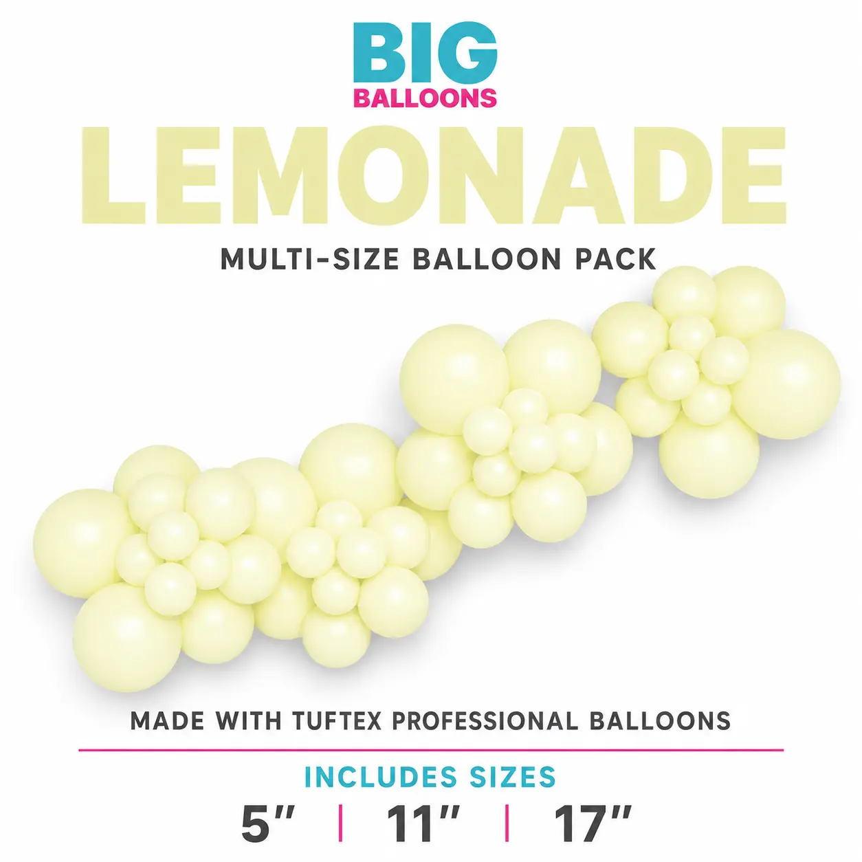 Lemonade Balloon Multi-Size Pack Professional Latex Balloons for Balloon Arch Garland Event Decor