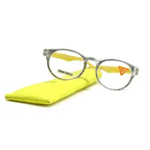 Grace, (Premium) Reading Glasses High End Readers +1.25 ..+3 Magnifying Glasses, Round Frame. (Metallic Silver, Yellow) NY Fifth Avenue. Lightweight Unisex
