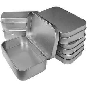10-piece metal hinge tin box container mini portable small storage container kit
