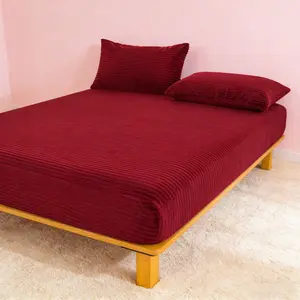 King/queen Size Fitted Sheet Set, Soft Rabbit Fur Feel, Silky Bedding Sheets, Anti-Wrinkle, Deep Pocket, Includes 1 Fitted Sheet & 2 Pillowcases