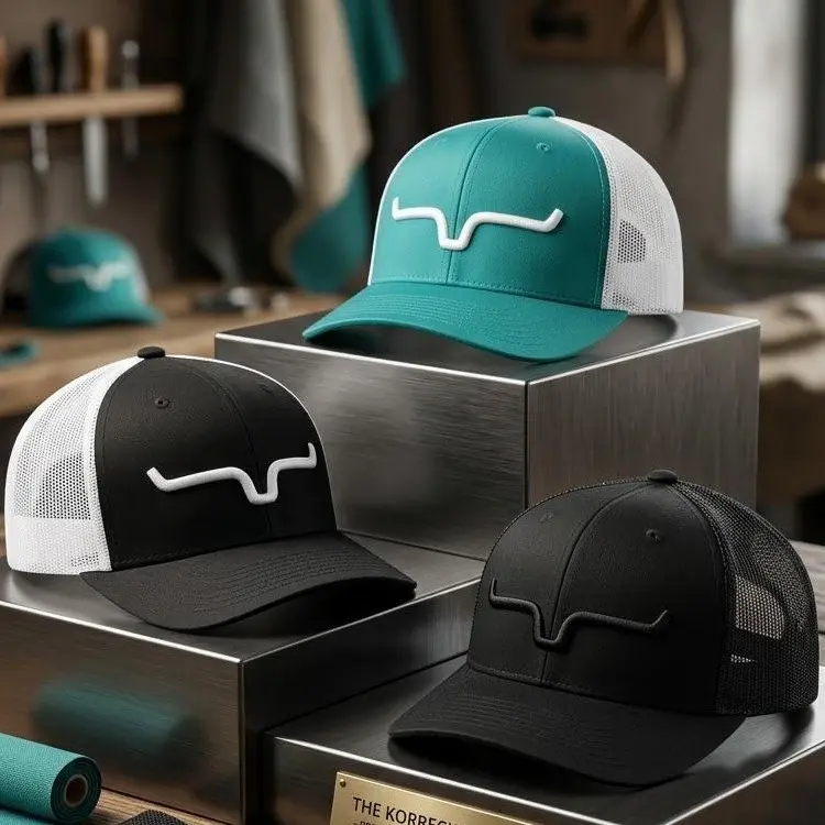 [Pack 2] Kimes Ranch Trucker Hat – Western Style Adjustable Snapback Cap with Mesh Back, Iconic Horns Logo, Premium Fit for Men & Women, Ideal for Ranch Life, Rodeo, Outdoor Adventures & Everyday Wear