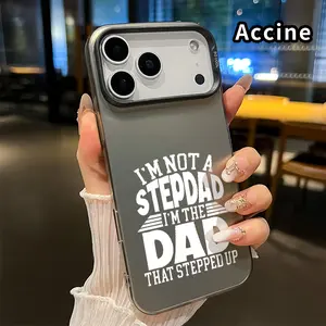 Phone Case for iPhone 17 Pro Max 16 Plus 15 14 13 12 11 Air XR E Stepped Up Dad Pattern IMD Straight Edge Anti-Fingerprint Durable Hard Cover for Boy