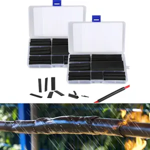 A set of 146 Thermal Shrink Cable Sleeves - Marine Grade Heat-Shrinkable Polymer Tubes with 4:1 Contraction Ratio, Insulation for Marine & Automotive Wiring (Black) - Home Improvement.