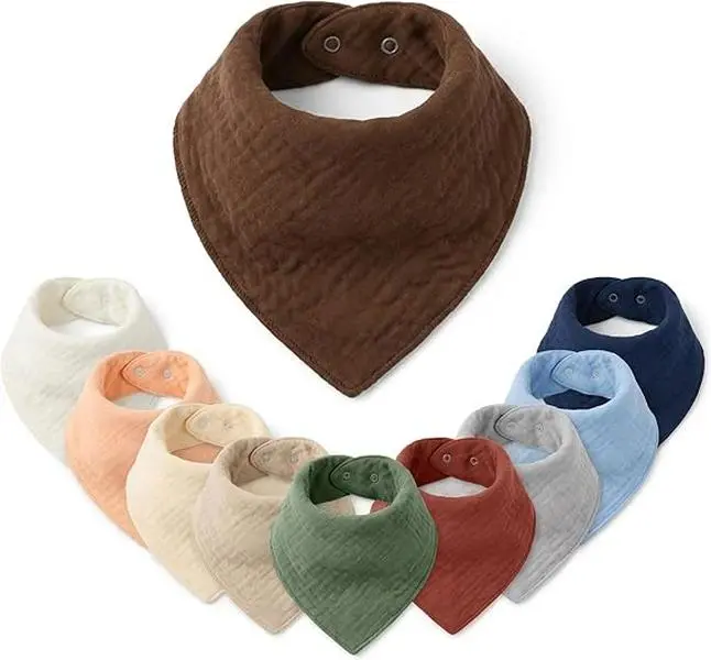 Muslin Bandana Bibs — 10 Pack