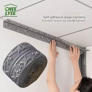 Self-Adhesive Wall Stickers for Corners and Ceilings, Foam Flower Design for Background Walls and Wainscot, Moisture-Proof and Mould-Proof Decor, Wall Panel Molding