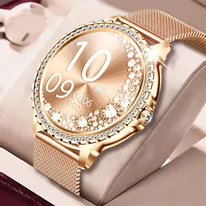 Smart Watches for Women(Answer/Make Calls), 1.32” HD Full Touch Screen Smartwatch for Android Phones Sports Watch with 20+ Sports Modes 2 Straps Gifts for Her on Birthday Christmas Valentines Day