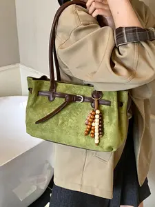 Korean Style Niche Autumn Winter Women's Handbag Retro Matte Single Shoulder Tote Pu Tote Satchel