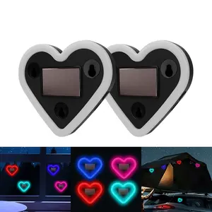 Heart Light LED Decorative Lamp Romantic Atmosphere Lamp Triangular Window Illumination Lamp Adhesive Solar/USB Rechargeable 2-Pack Multicolor Heart Shape Light Suitable for Home Windows, Bedroom, Shopping Mall Signage, Festival Gifts, Led Lights Car