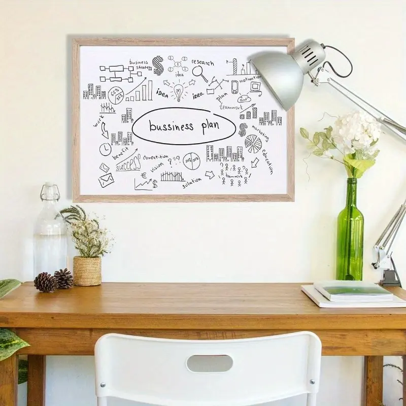 Whiteboard with Pine Frame, Magnetic & Non-Magnetic Surface, Flexible Installation, Ideal for School, Office, Home Use, Magnetic Drawing Board, Magnetic Boards
