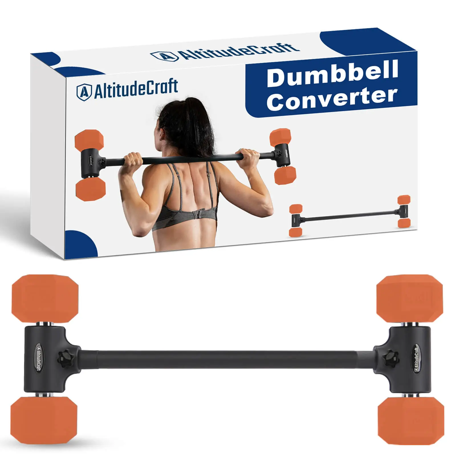 AltitudeCraft Dumbbell to Barbell Converter Kit, 200 lb Capacity, Fast & Secure Locking System, Compact & Home Gym Friendly, 2-in-1 Training Flexibility, Easy Grip, Compatible with Most Dumbbells for Strength Training