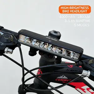 Aluminum Alloy Bike Headlight, USB Rechargeable, Waterproof Night Riding Light for Mountain Bike, Electric Bike & Ebike