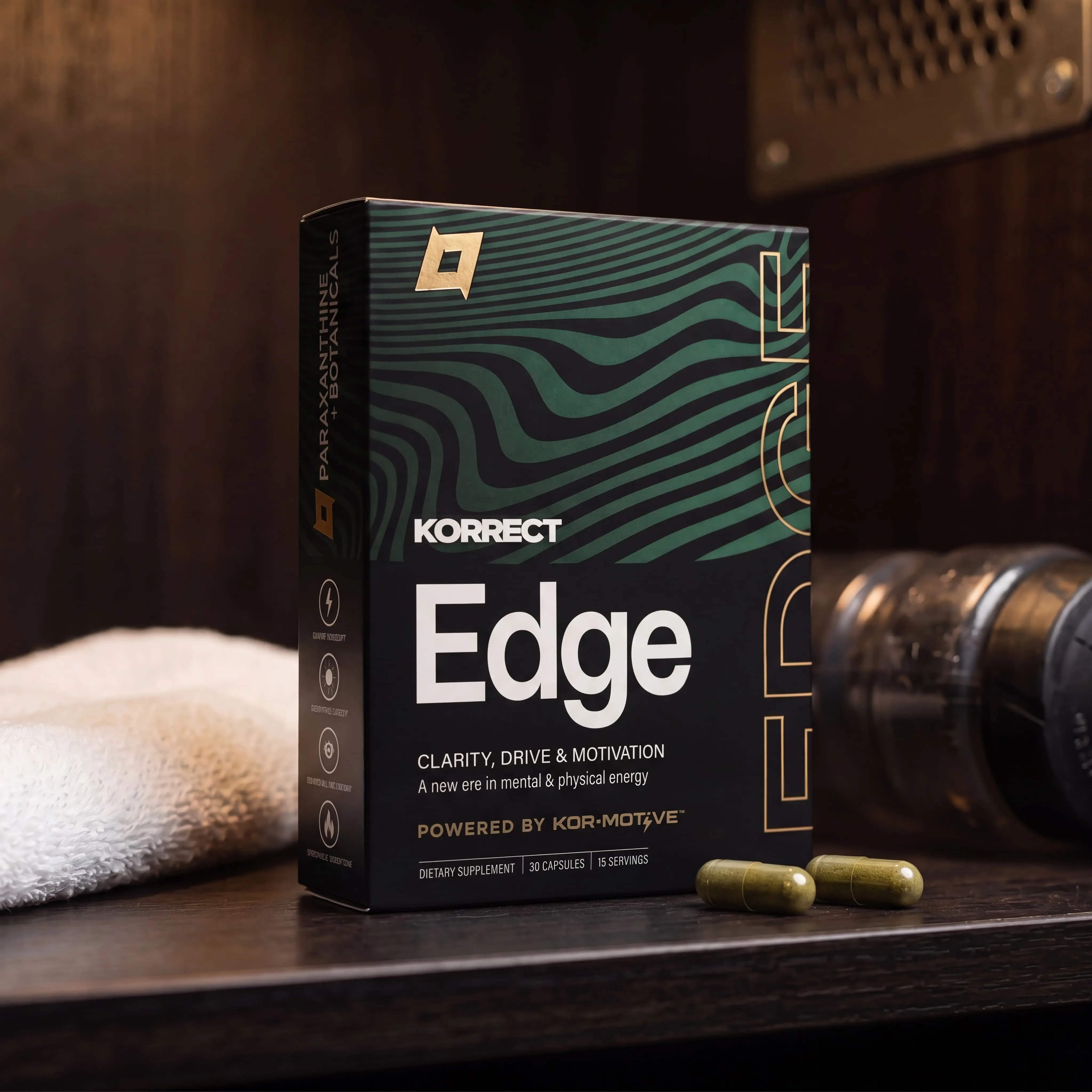 Korrect Edge - A Revolutionary Blend of Novel Caffeine Metabolite & Potent Plant-Derived Energy Amplifiers for Steady Energy & Sustained Attention 30 Capsules