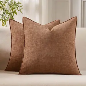 22x22 Pillow Covers Set of 2 Decorative Throw Pillow Covers Case for Couch Sofa Bed Soft Chenille Cushion Covers with Hidden Zipper for Home Decor Living R