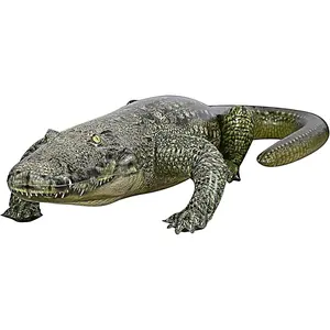 Alligator Inflatable 49" (76" Head to Tail) Long, Green with Imprint, Realistic Wild Animal, Sports Team Mascot, Pool, Garden Decor, Photo Prop, Bird Deterrent, 1 pc