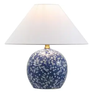 Felice 17.25" Modern Cottage Floral Ceramic Globe LED Table Lamp Felice 17.25" Modern Cottage Floral Ceramic Globe LED Table Lamp