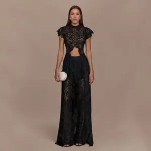 LikeMyChoice Boho Short-Sleeve Shirt & Wide-Leg Pants Luxury Resort Wear 2-Piece Outfit Satin Fabric Women's Lounge Set for Vacation Vibe Clothes Suits