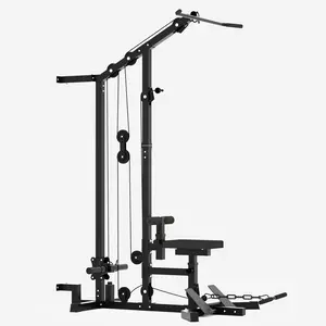 【March Deal】TOUSAINS Foldable Lat Pulldown & Row Machine, 330lbs Capacity, Home Gym LAT Tower & Cable Row Station with Dumbbell Clamps for Back and Strength Training