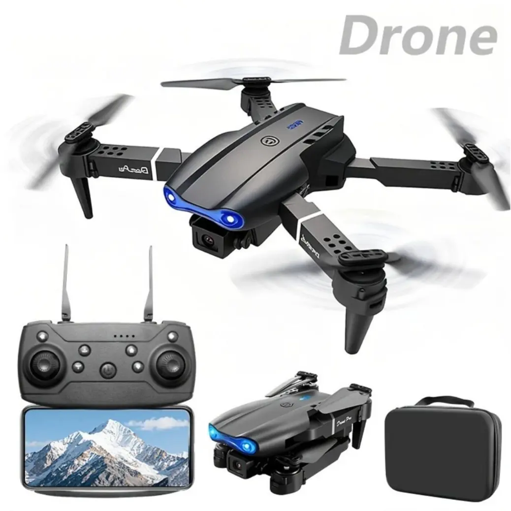 E99 Foldable Remote-Controlled Quadcopter Drone, Portable Novice-Friendly Lightweight Drone with 1-Click Takeoff & Landing, Intelligent Obstacle Avoidance, Storage Bag, Ideal for Easter & Birthday Gifts