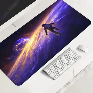 Extra Large cosmic design gaming mouse pad, aesthetic space desktop protection pad, anti-slip rubber lock edge high-definition printing, suitable for computers, laptops, offices, homes, schools, as a gift for family