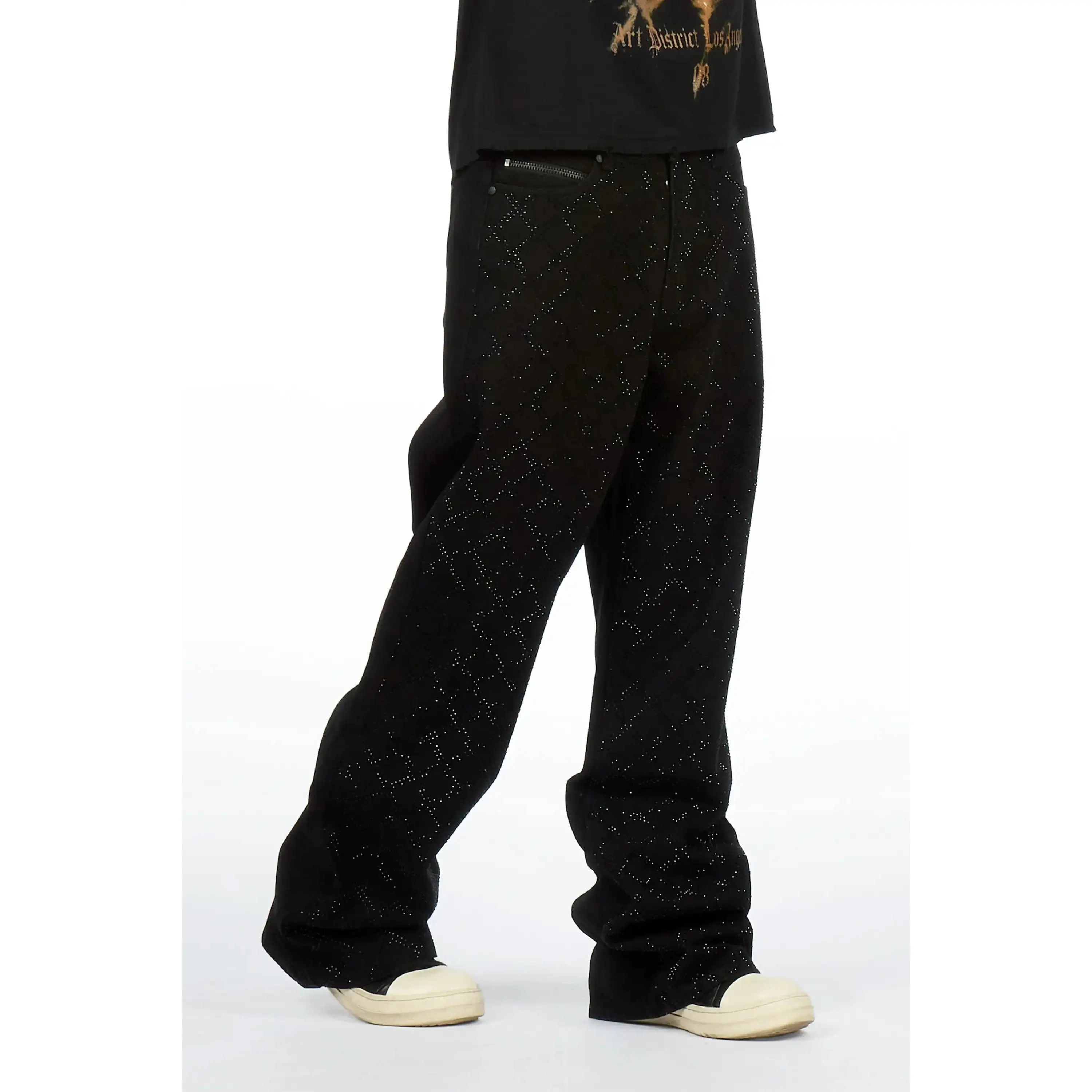 Lyrik Black Rhinestone Baggy Fit Jean