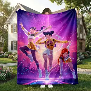 1pc Futuristic Dancing Girl Flannel Blanket, Ultra-Soft and Lightweight Multi-Scenario Nap Blanket, Suitable for Living Room, Bedroom, Office, Car, Picnic, and Outdoor Travel, a Warm Gift for A