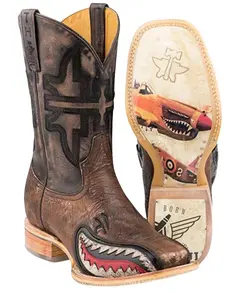 Tin Haul Men's Warhawk Western Boot Broad Square Toe - 14-020-0077-0412 Br