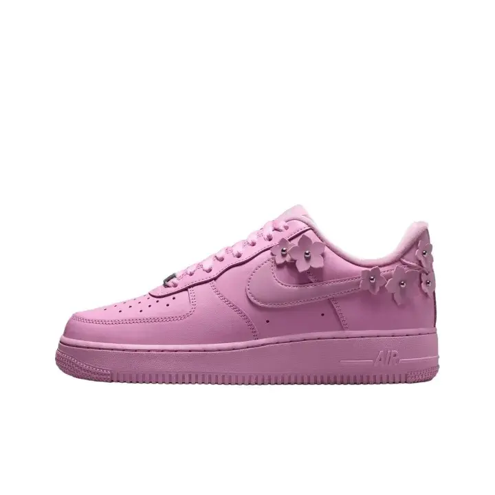 Hip Hop Style Brand New Sealed Unisex Full Pink Flat Sole Flower Decor Casual Skate Shoes Thick Wear Resistant Leather High Elastic Cushion Sole Outdoor Outfit Girly Retro Skate Shoes
